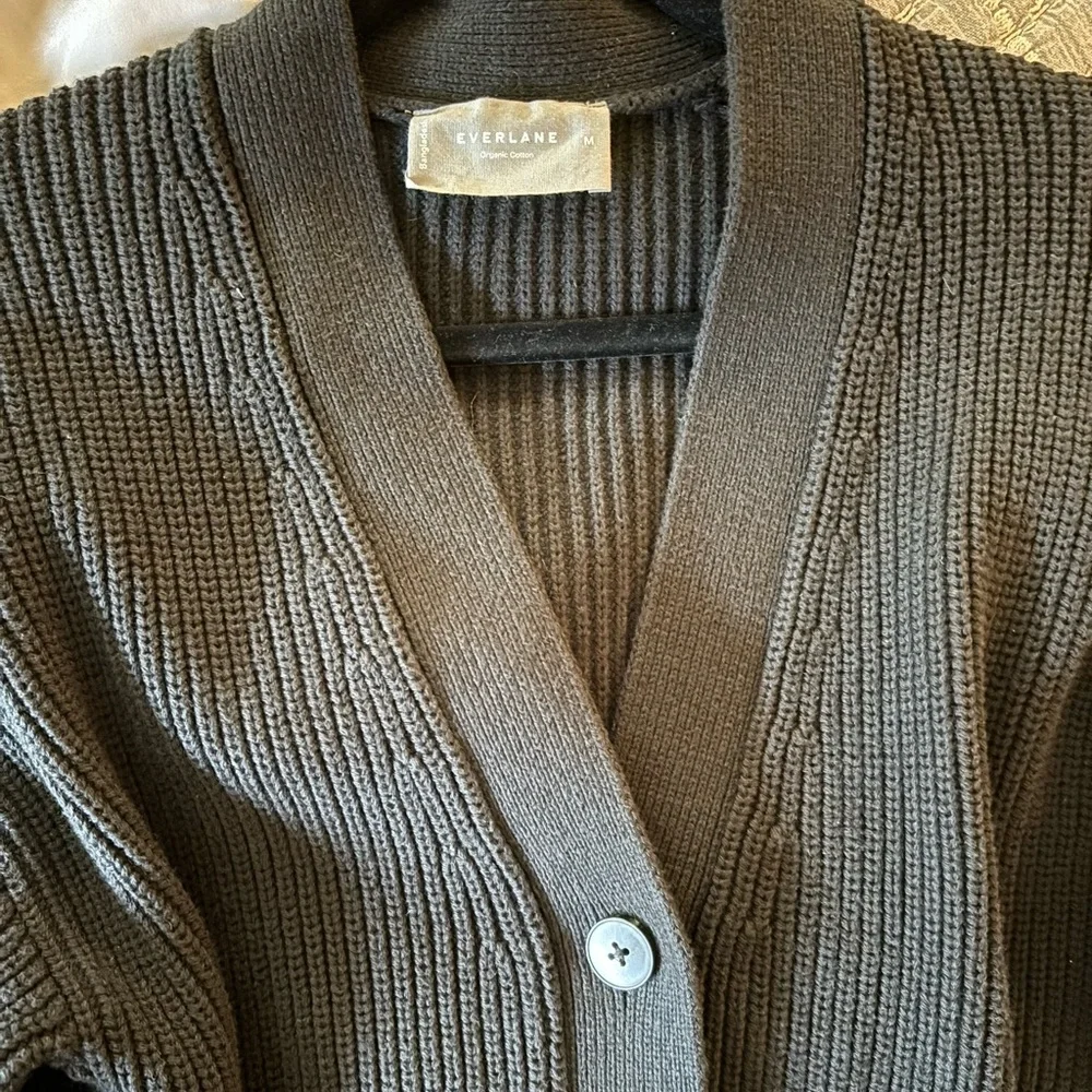Women's Black Cardigan Sweater - Picture 5 of 5